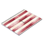 Carnet Burgundy Crème rayures (Côté gauche)