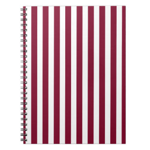 Carnet Burgundy et blanc rayures de bonbons