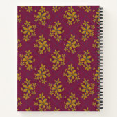 Carnet Burgundy Moody Floral Boho Chic Student Custom (Dos)