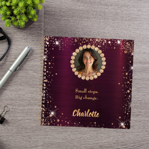 Carnet Burgundy photo diamants citation inspirante