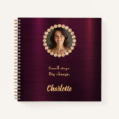 Carnet Burgundy photo diamants citation inspirante (Devant)