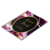 Carnet Burgundy Red and Gold Marble Agate Birthday Party (Côté gauche)
