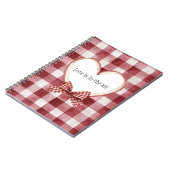 Carnet Burgundy Red White Heart Ribbon Love (Côté gauche)