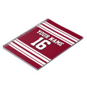Carnet Burgundy White Team Jersey Custom (Côté gauche)
