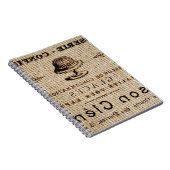 Carnet burlap scripts shabby chic country cake (Côté Droit)