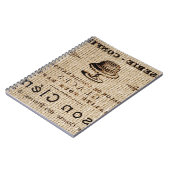 Carnet burlap scripts shabby chic country cake (Côté gauche)