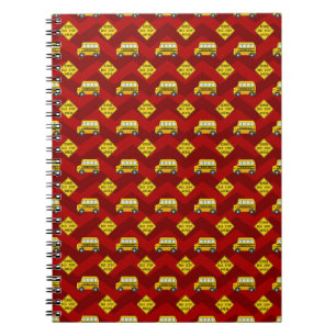 Carnet Bus scolaire jaune & signe de lecture retour au de
