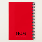 Carnet Business Modern Simple Monogramme Logo Rouge Noir (Verso)