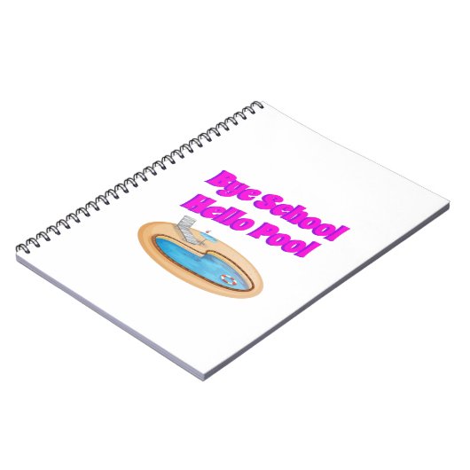 Carnet Bye School Hello Pool Drôle Devis d'été (Côté gauche)