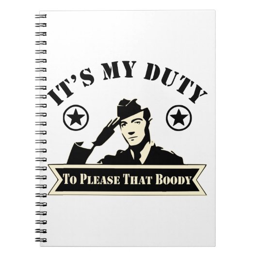 Carnet C’est mon devoir de plaire à ce chou militaire # (Devant)