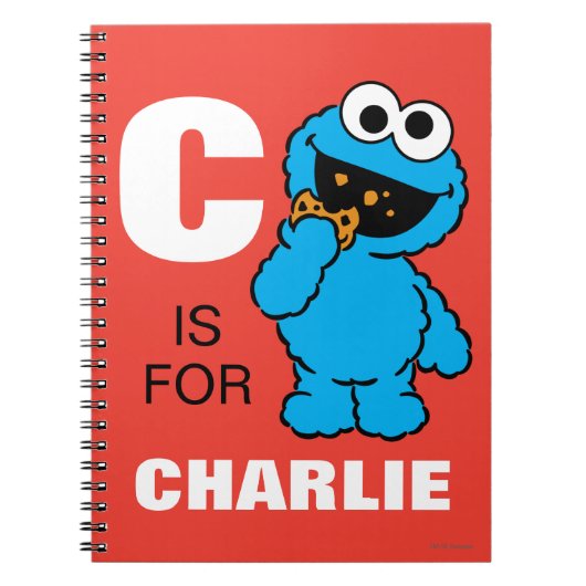 Carnet C est pour Cookie Monster | Ajouter Votre Nom (Devant)