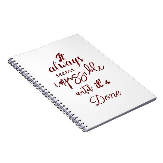 Carnet "Ça semble toujours impossible tant que ce n'est p (Côté Droit)