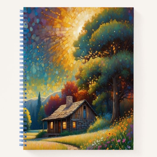 Carnet Cabane de forêt de montagne Art (Devant)