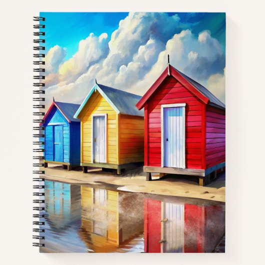 CARNET CABANES DE PLAGE ÉTÉ COLORÉES (Devant)
