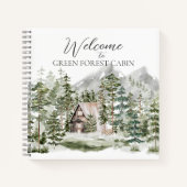 Carnet Cabine d'aquarelle dans la forêt de pins verts (Devant)