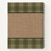 Carnet Cabine de famille Moose Trees Plaid Burlap Recette (Dos)