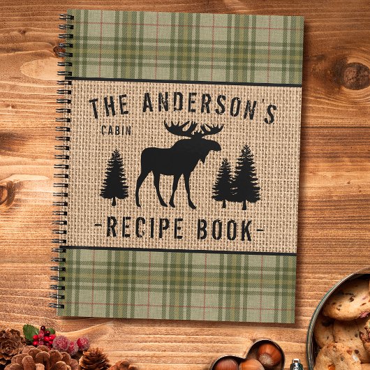 Carnet Cabine de famille Moose Trees Plaid Burlap Recette