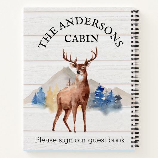 Carnet Cabine Rustic Deer Invité Réserver Mountain Cabine (Dos)