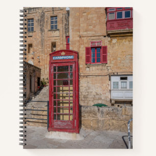 Carnet Cabine téléphonique rouge à La Valette Malte