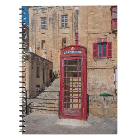 Carnet Cabine téléphonique rouge à La Valette Malte (Devant)