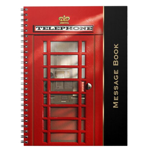 Carnet Cabine téléphonique rouge britannique vintage (Devant)