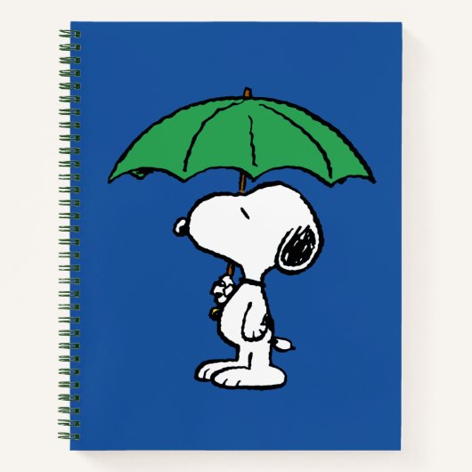 Carnet cacahuètes | Parapluie vert Snoopy (Devant)