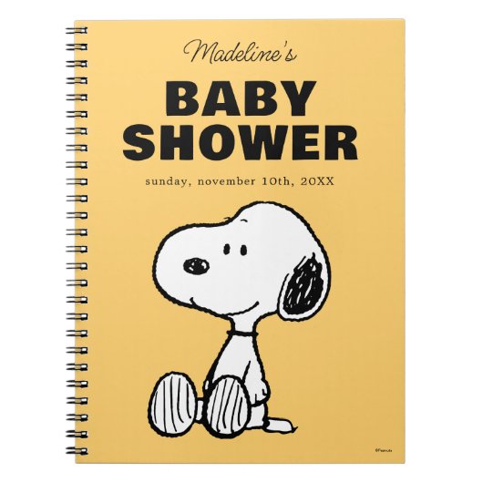 Carnet cacahuètes | Snoopy Baby shower Liste d'invités et (Devant)