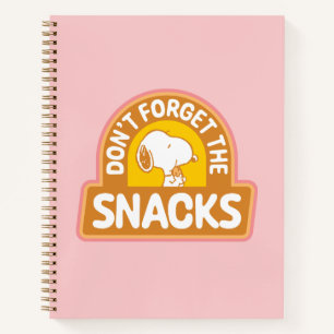 Carnet cacahuètes   Snoopy N'oubliez pas les snacks