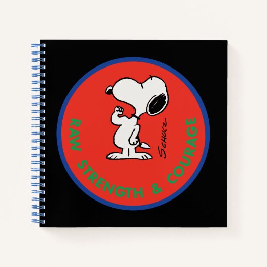 Carnet cacahuètes | Snoopy Raw Force & Courage Badge (Devant)