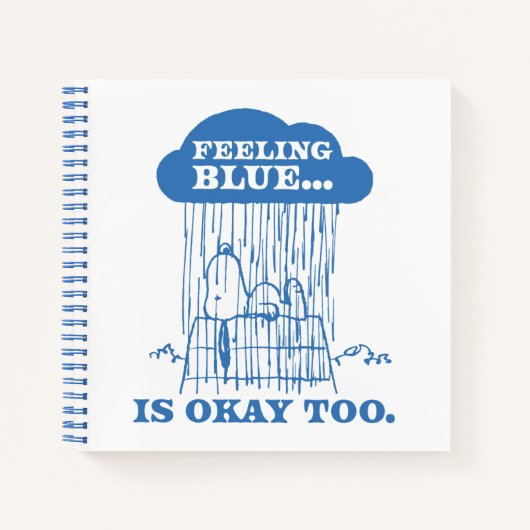 Carnet cacahuètes | Snoopy Sentiment Bleu Est OK Aussi (Devant)