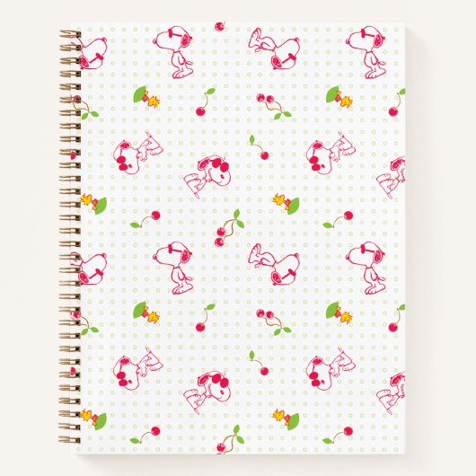 Carnet cacahuètes | Snoopy & Woodstock Cherry Motif (Devant)