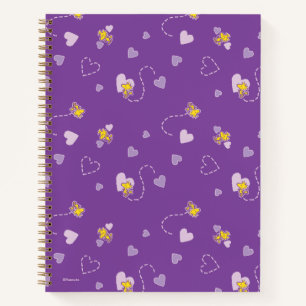 Carnet cacahuètes   Woodstock Motif de coeur pourpre