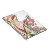 Carnet Cacatoès rosé, sur le manteau de fleurs (Côté Droit)