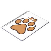 Carnet Cachet de chat mignon en Empreinte de patte - Illu (Côté gauche)