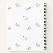 Carnet Cachou | Snoopy & Woodstock Motif Gris Clair Soupl (Dos)