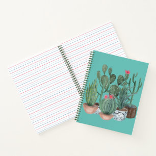 Carnet Cactus à l'aquarelle.