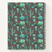 Carnet cactus and ladybutern pattern - black background (Dos)