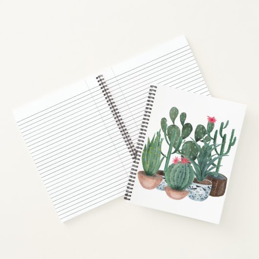 Carnet Cactus aquarelle. (Intérieur)