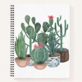 Carnet Cactus aquarelle. (Devant)