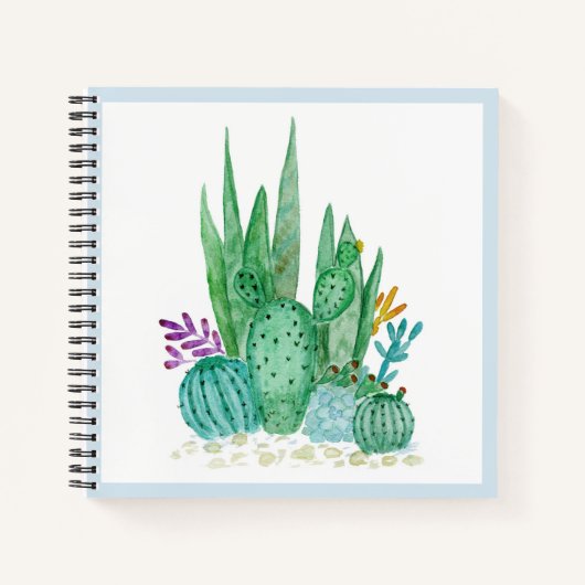 Carnet Cactus, aquarelle (Devant)