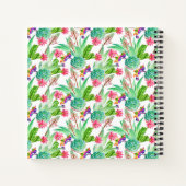Carnet Cactus aquarelle brillante et Motif succulent (Dos)