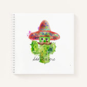 Carnet Cactus Art Mustache Casquette Fiesta AJOUTER TEXTE (Devant)