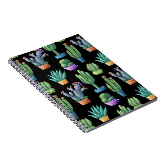 Carnet Cactus Colorés : Whimsical Seamless Design. (Côté Droit)