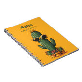 Carnet Cactus cool avec lunettes de soleil et fleurs (Côté Droit)