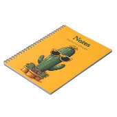 Carnet Cactus cool avec lunettes de soleil et fleurs (Côté gauche)
