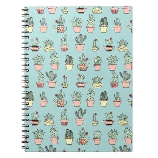 Carnet Cactus Couleur Cute À La Main Dessinée Motif (Devant)