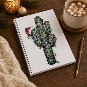 Carnet Cactus de Noël avec des lumières