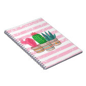 Carnet cactus dessinés à la main avec rayures arrière - p (Côté Droit)