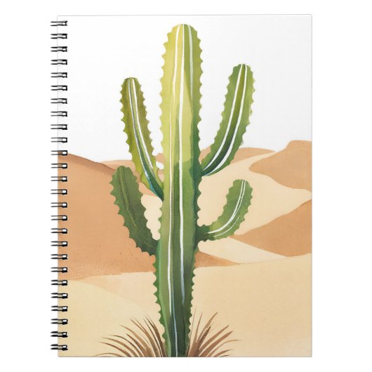Carnet Cactus du désert | Cactus verts à l'aquarelle (Devant)