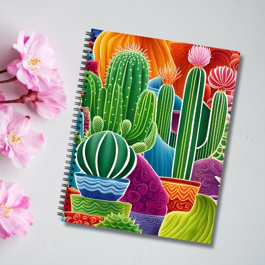 Carnet Cactus en pot abstrait